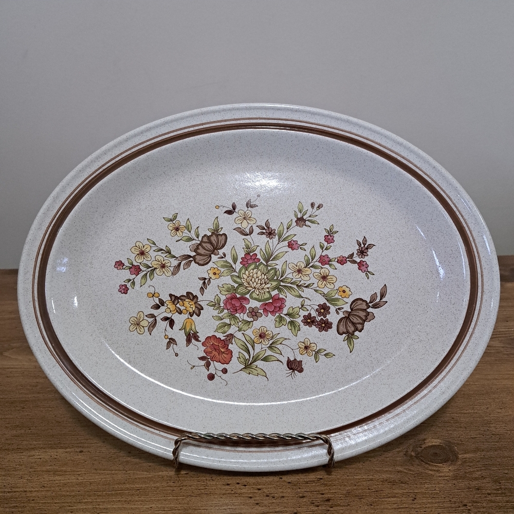 Royal Doulton 'Gaiety' Pattern Oval Serving Platter Lambeth Stoneware LS 1014